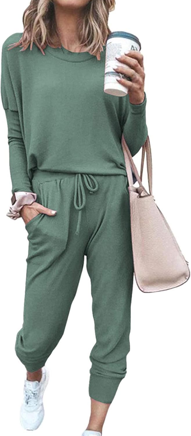 Women Spring Fall 2 Piece Lounge Outfit